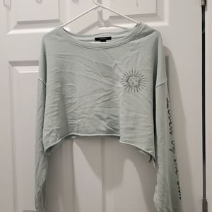 Forever 21 Mint Sun Crop Sweastshirt